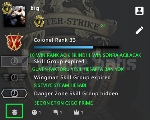 CSGO PRIME RANK ACIK 379 SAAT YESIL FAKTOR HESAP