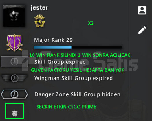 CSGO PRIME RANK ACIK 206 SAAT YESIL FAKTOR HESAP