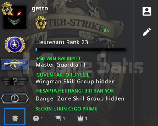 CSGO PRIME RANK ACIK MG1 YESIL FAKTOR HESAP