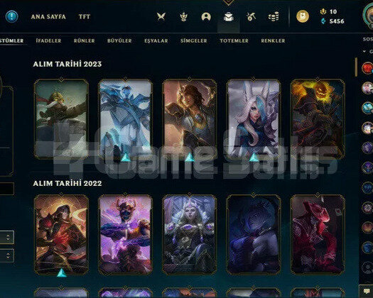 Oni ve 2022 champions setli + 133 lol skinli hesap