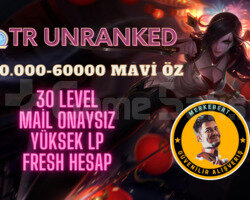 TR 40000-60000 MAVİ ÖZ SKİNLİ UNRANKED HESAP