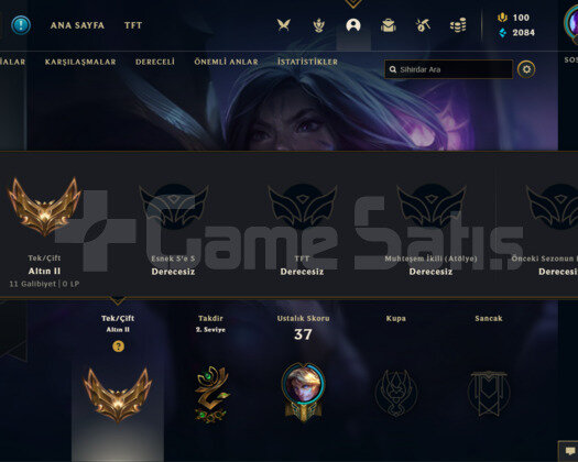 TR GOLD 2 High mmr smurf hesap 36 lp alır