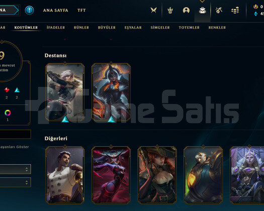 TR Gold 1 | 9 Kostüm - 31 Hero | LoL Hesap
