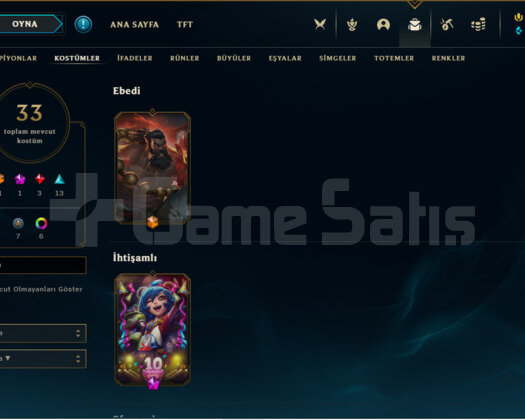 33 Kostüm 88 Level 24+LP Türk Lol Hesap