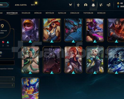 TR 89 LEVEL - 74 HERO 39 KOSTÜM LOL HESAP