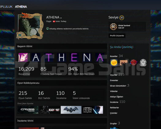 BOL OYUNLU STEAM 30 LEVEL CSGO PRİME NOVA 3