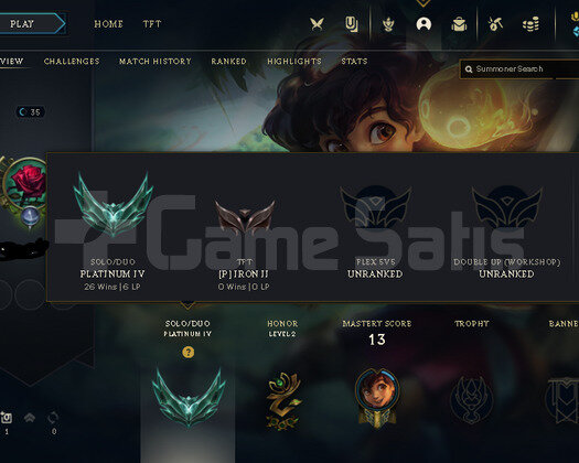 EUW plat 4 56 wr support acc