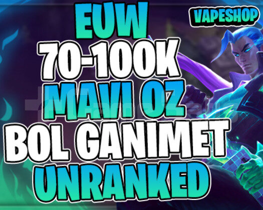 EUW +11 KOSTÜM +70K MAVİ ÖZ 30 LV UNRANKED HESAP