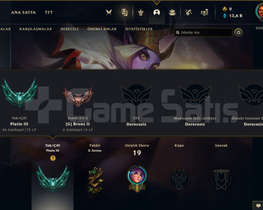 TR PLAT 3 75 LP  I YÜKSEK ELO 14B MAVİ OZ SUPERACC