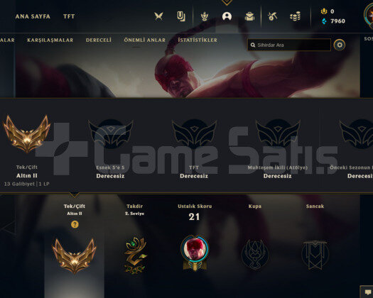 TR GOLD 2 YÜKSEK ELO SUPER SMURF HESAP