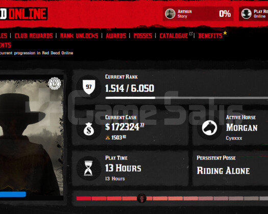 RDR 2 97 LVL 1503 GOLD 172K PARA ONLİNE