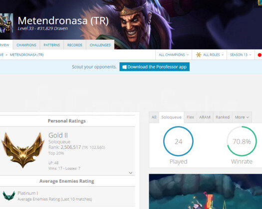 TR GOLD 2 48LP I 71 WİNRATE DİAMOND ELO 10K MAVİLİ