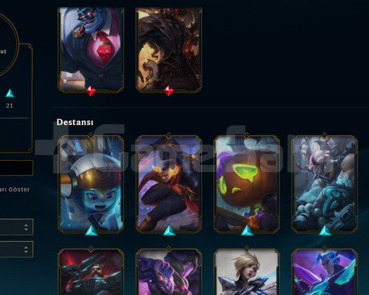 +30lp alan 53 skin ve 3 yasuo skinli 70 wr hesap