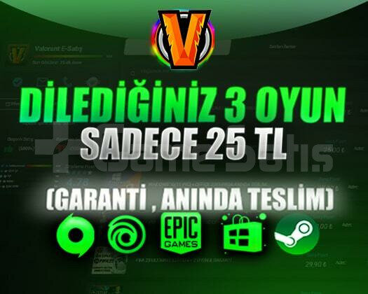 İSTEDİĞİNİZ 3 OYUN & GARANTİ