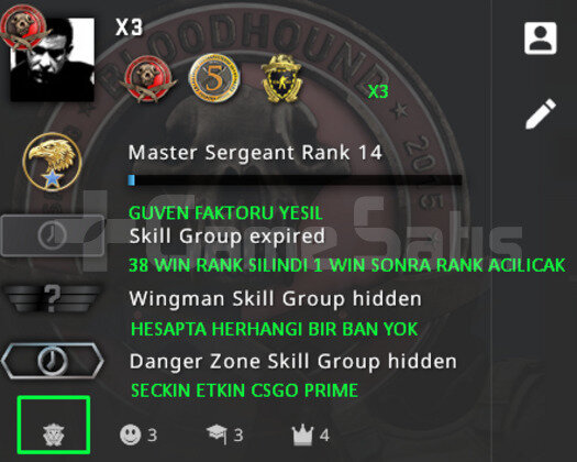 3 MADALYA | PRIME CSGO RANK ACIK | YESIL FAKTOR