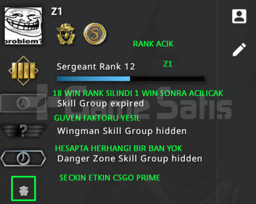2 MADALYA | PRIME CSGO RANK ACIK | YESIL FAKTOR