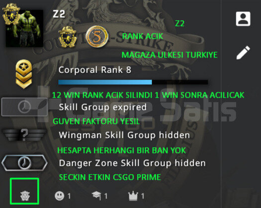 2 MADALYA | PRIME CSGO RANK ACIK | YESIL FAKTOR
