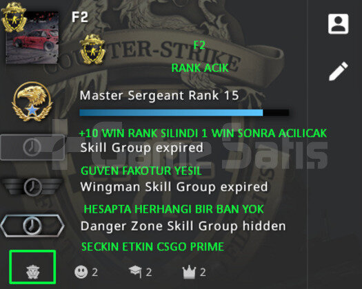 CSGO PRIME RANK ACIK 230 SAAT GUVEN FAKTORU YESIL