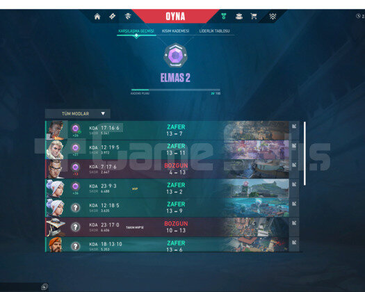 Valorant dia 2 hesap smurf