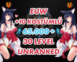 EUW GARANTİLİ 60K+ MAVİ ÖZ 30 LEVEL UNRANKED