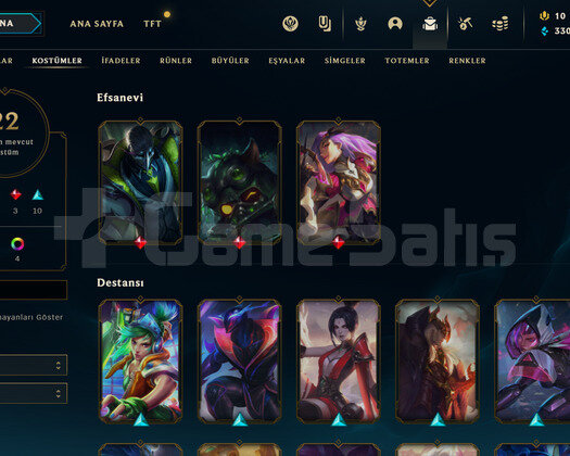 TR Elmas 4 | 22 Kostüm - 72 Hero | LoL Hesap