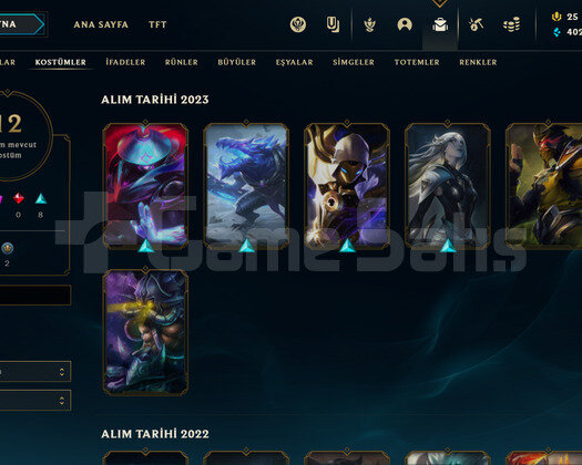 TR Gold 4 | 12 Kostüm - 39 Hero | LoL Hesap