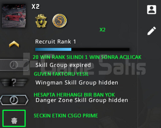 2 MADALYA | PRIME CSGO RANK ACIK | YESIL FAKTOR