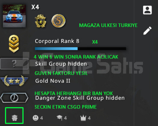 2 MADALYA | PRIME CSGO | MAGAZA TR YESIL FAKTOR