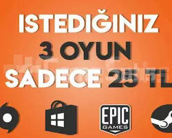 İstediğin 3 Oyun + Garanti
