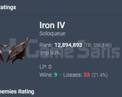 9 Win 33 Lose Demir 4 0 LP 10990 Mavi Öz