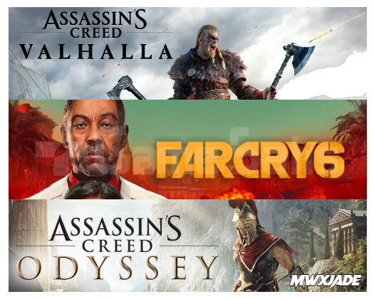 Assassins Creed Valhalla + Odyssey + Far Cry 6