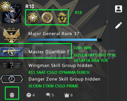 3 MADALYA | CSGO PRIME | MG 1 YESIL FAKTOR