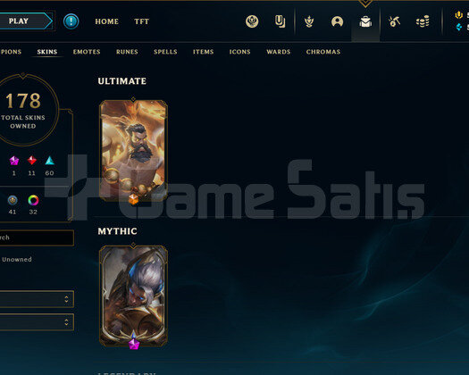 +3000Satış/225 Level 60K Mavi Öz/178 Skin Dolu