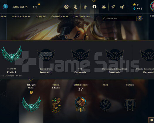 TR PLAT 1 44 LP 61WR I HİGH MMR 50K MAVİ ÖZ