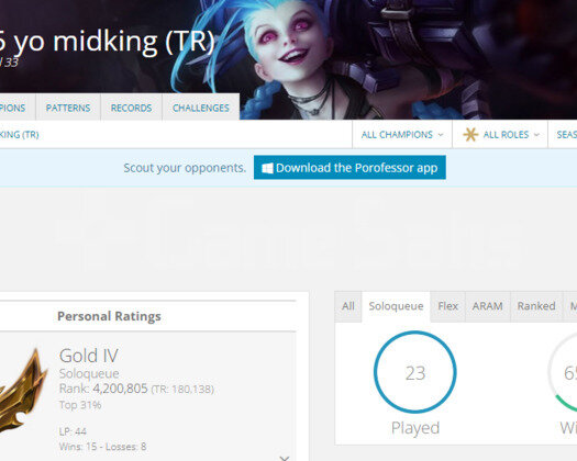 TR GOLD 4 44LP 65 WR I YÜKSEK ELO BOL KOSTÜM 14K M