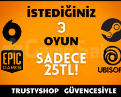 İstediğiniz 3 Oyun + Ömür Boyu Garanti & Destek