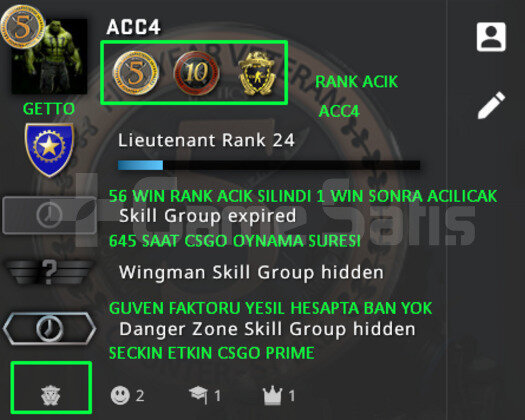 3 MADALYA | RANK ACIK PRIME CSGO | YESIL FAKTOR