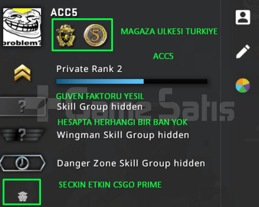2 MADALYA | PRIME CSGO | MAGAZA TR YESIL FAKTOR