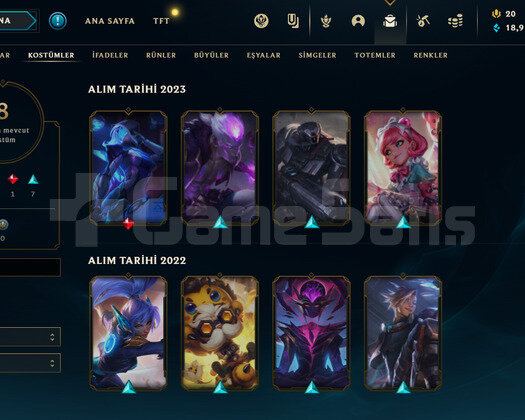 TR Gold 4 | 8 Kostüm - 34 Hero | LoL Hesap