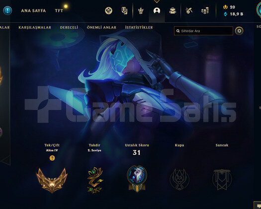 TR Gold 4 | 8 Kostüm - 34 Hero | LoL Hesap