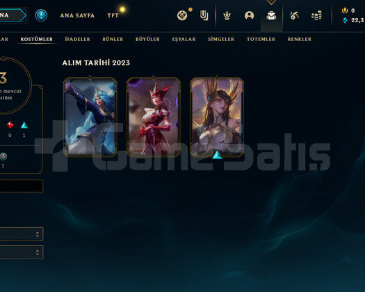 TR Gold 1 | 3 Kostüm - 22K Mö | LoL Hesap