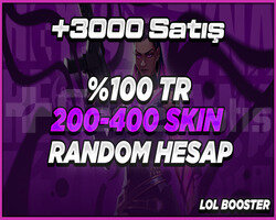 TR BÖLGE 200-400 SKİN FULL+FULL VİP HESAPLAR +3000