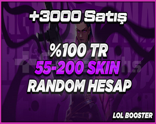3000BAŞARILI İŞLEM/TR BÖLGE 55-200 SKİN DOLUHESAP