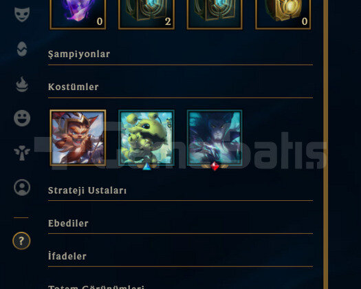 TR Plat 3 | 2 Kostüm - 31K Mö | LoL Hesap