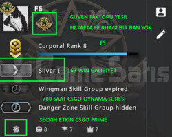 CSGO PRIME RANK ACIK 765 SAAT CSGO YESIL FAKTOR