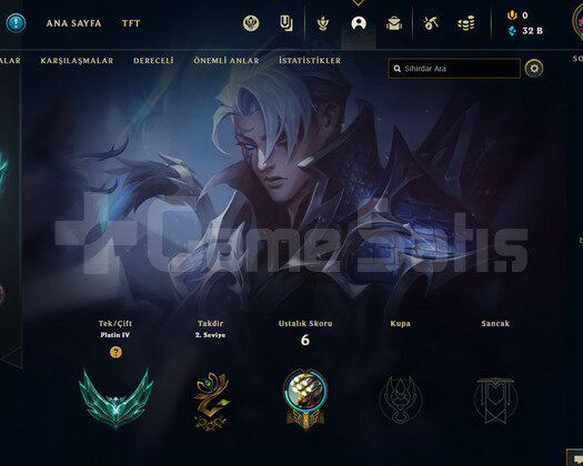 TR 76 WR Plat 4 | 1 Kostüm - 32K Mö | LoL Hesap