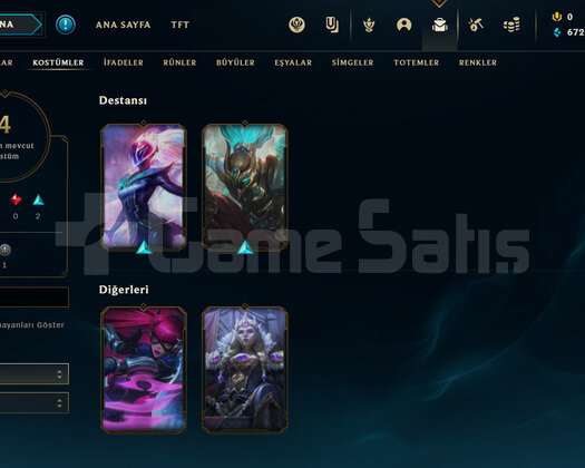 TR Plat 3 | 4 Kostüm - 26 Hero | LoL Hesap