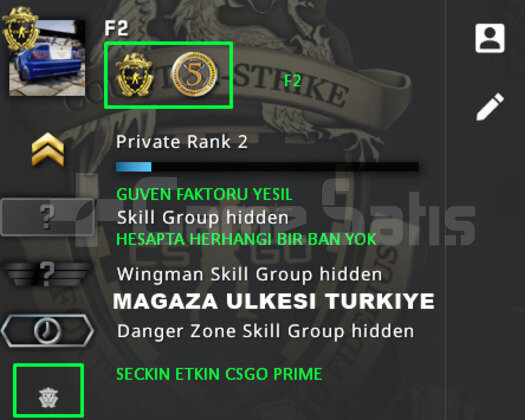 2 MADALYA | PRIME CSGO | MAGAZA TR YESIL FAKTOR