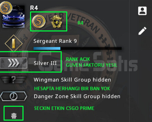 2 MADALYA | RANK ACIK PRIME CSGO | YESIL FAKTOR