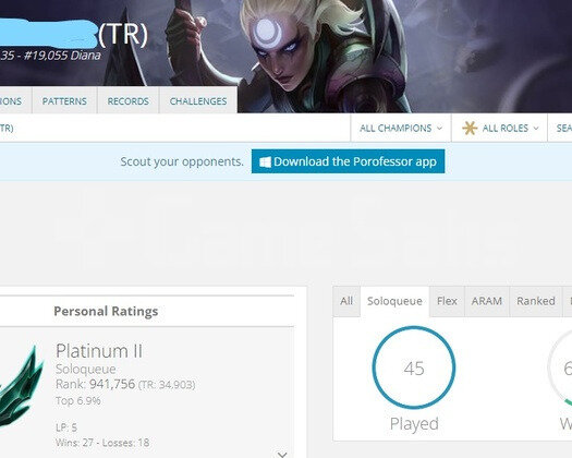 TR PLAT 2 60 WR I YÜKSEK ELO 11K MAVİ ÖZ